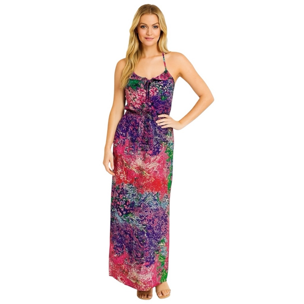 PARKER Maxi Sundress long skirt flowing flirty Anthropologie ruffled vacay sz S - Picture 3 of 17
